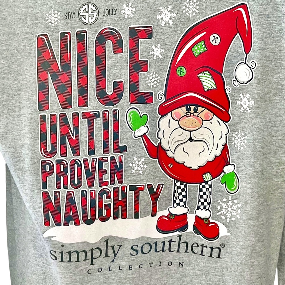 Simply Southern Youth "Nice Until Proven Naughty" holiday long sleeve T-shirt